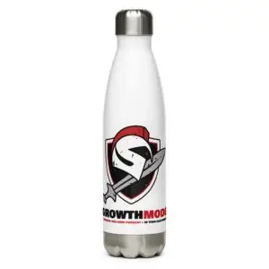 Stainless Steel Water Bottle with Growth Mode Logo